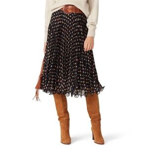 See by Chloe floral midi pleated skirt